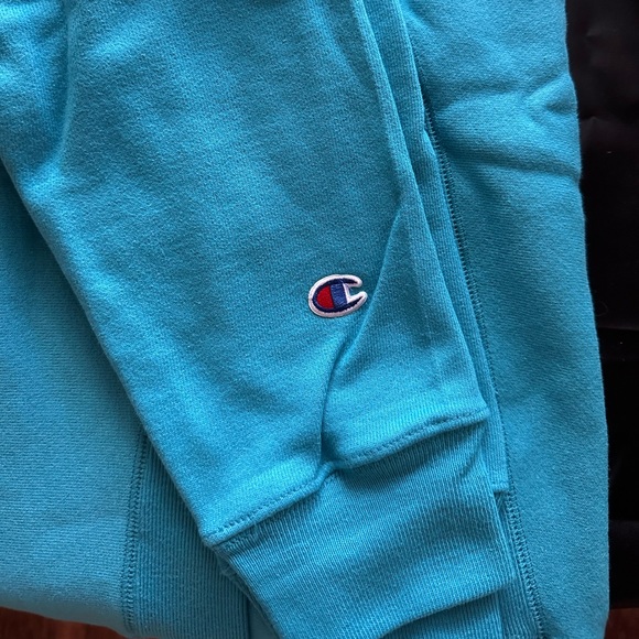 Champion Reverse Weave Fleece Turquoise Sweatershirt - Picture 5 of 12